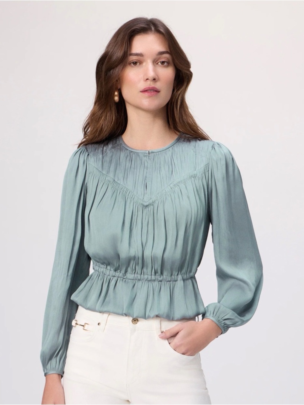 PAIGE Gansevoort Top Long Sleeve Blouse